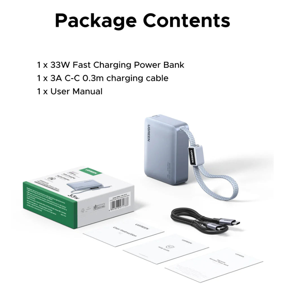[3C Certified] UGREEN 33W 10000mAh Power Bank