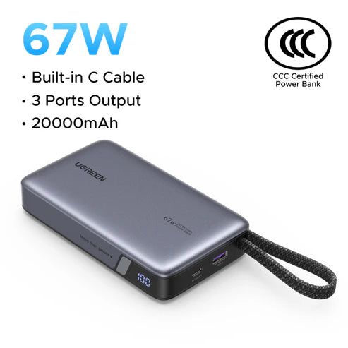 [3C Certified] UGREEN 67W 20000mAh Power Bank