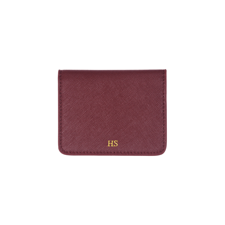 Burgundy - Saffiano Bifold Cardholder