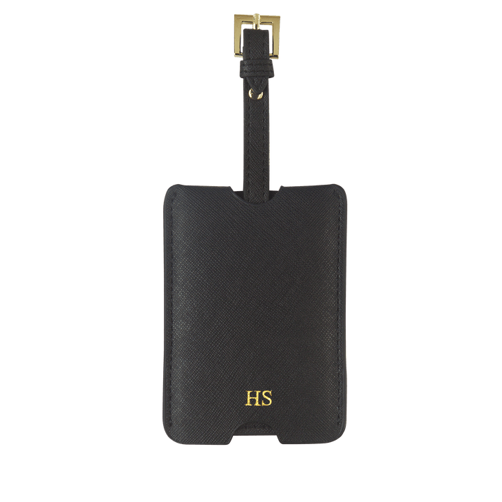 Black - Saffiano Luggage Tag with Sleeve