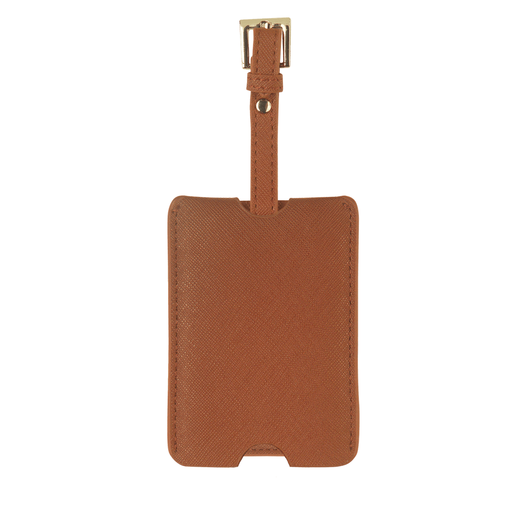 Caramel - Saffiano Luggage Tag with Sleeve