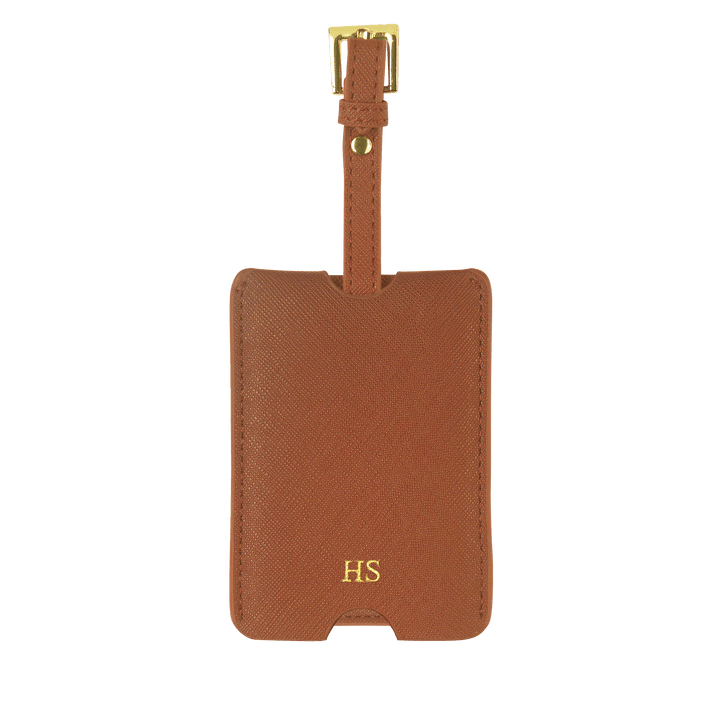 Caramel - Saffiano Luggage Tag with Sleeve
