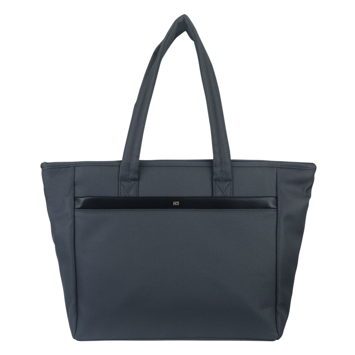 Cloud tote bag in grey and customised with gold text