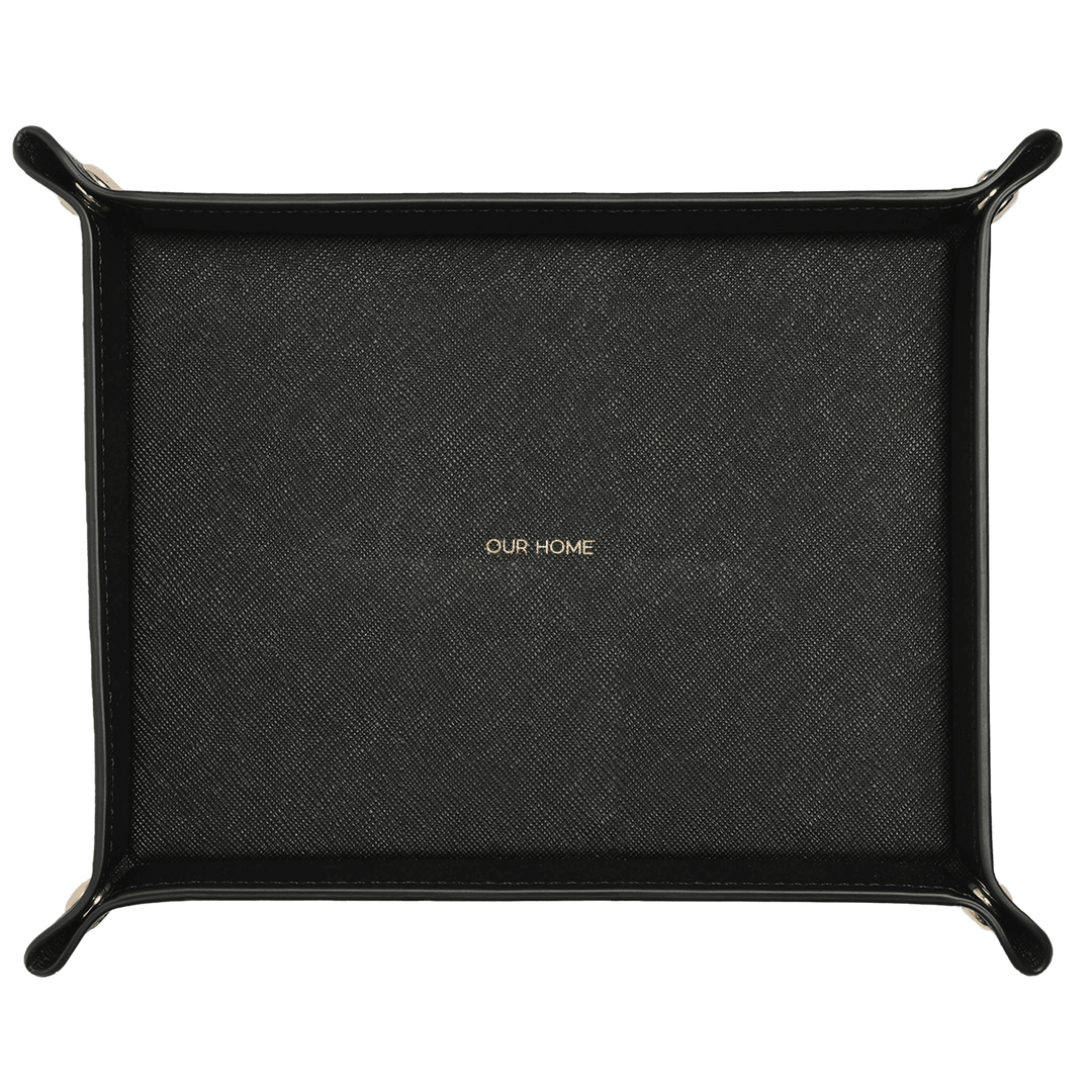 Saffiano Leather Tray - Black