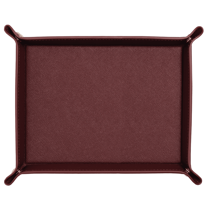 Saffiano Leather Tray - Burgundy