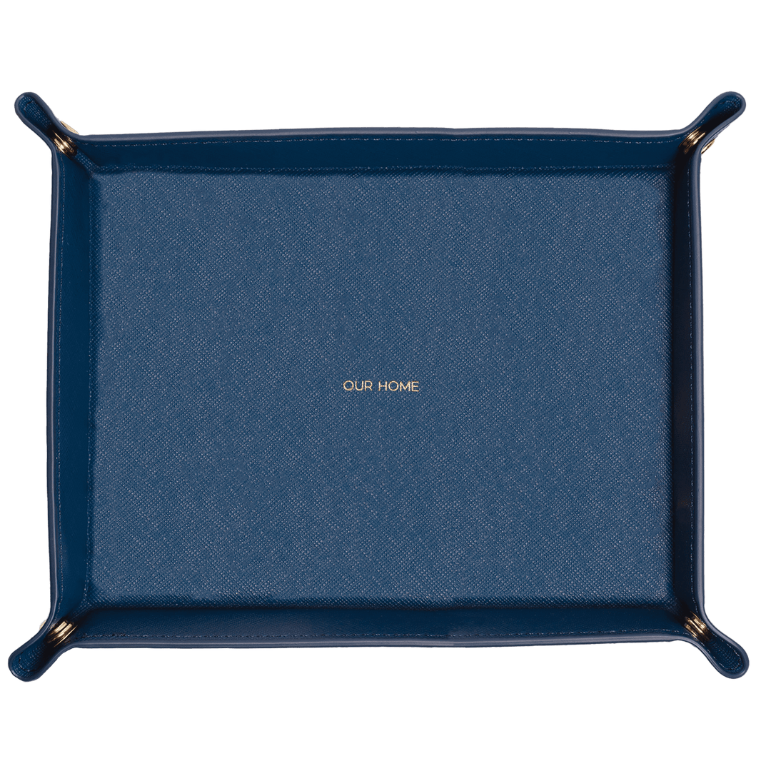 Saffiano Leather Tray - Navy