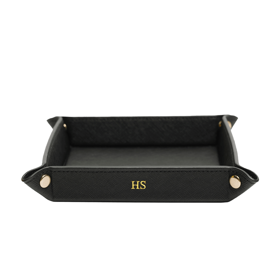 Saffiano Leather Tray - Black