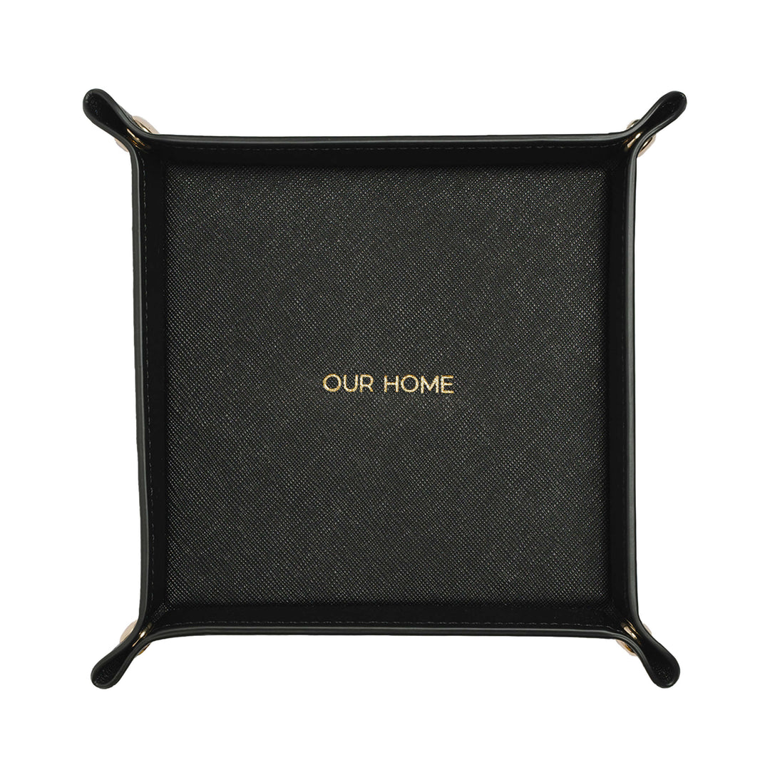 Saffiano Leather Tray - Black