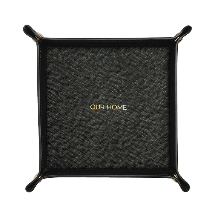 Saffiano Leather Tray - Black