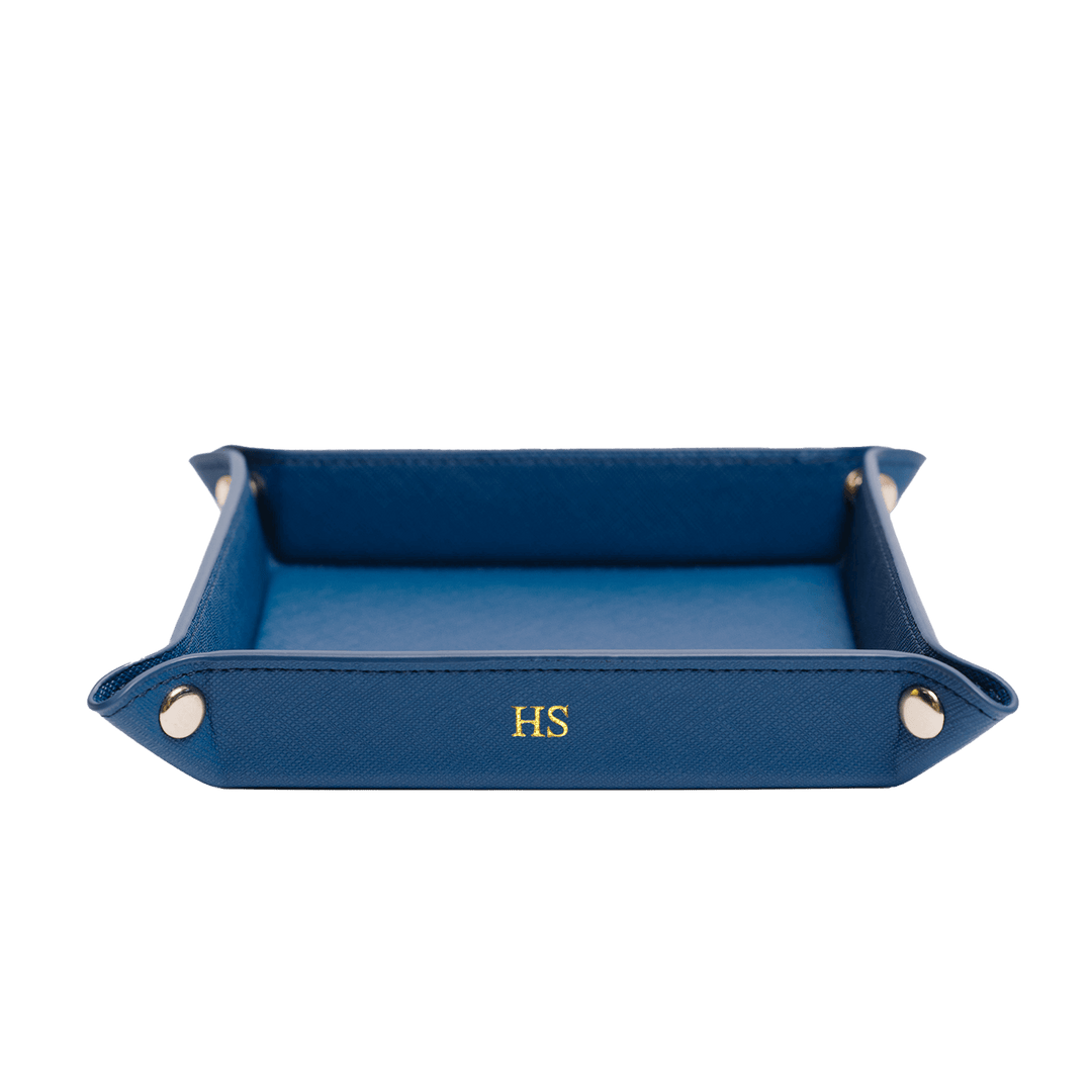 Saffiano Leather Tray - Navy