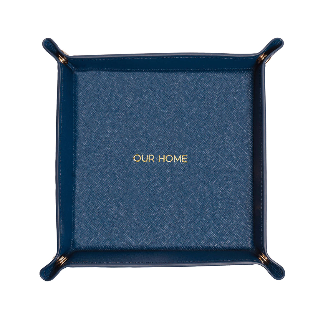 Saffiano Leather Tray - Navy