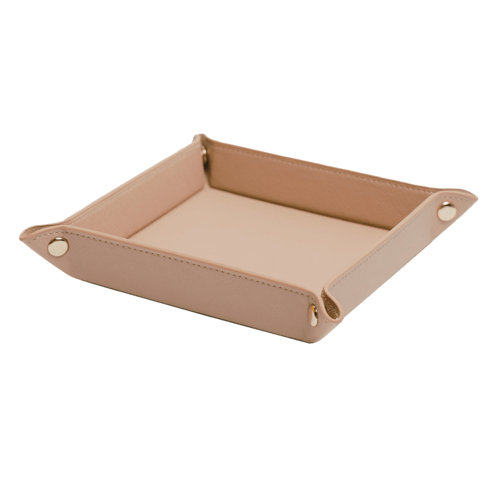 Saffiano Leather Tray - Nude