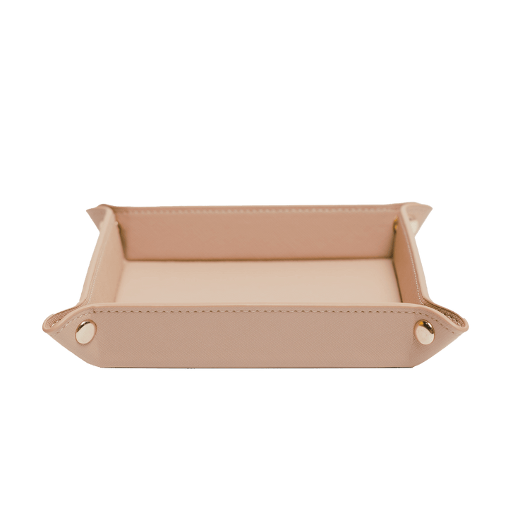 Saffiano Leather Tray - Nude