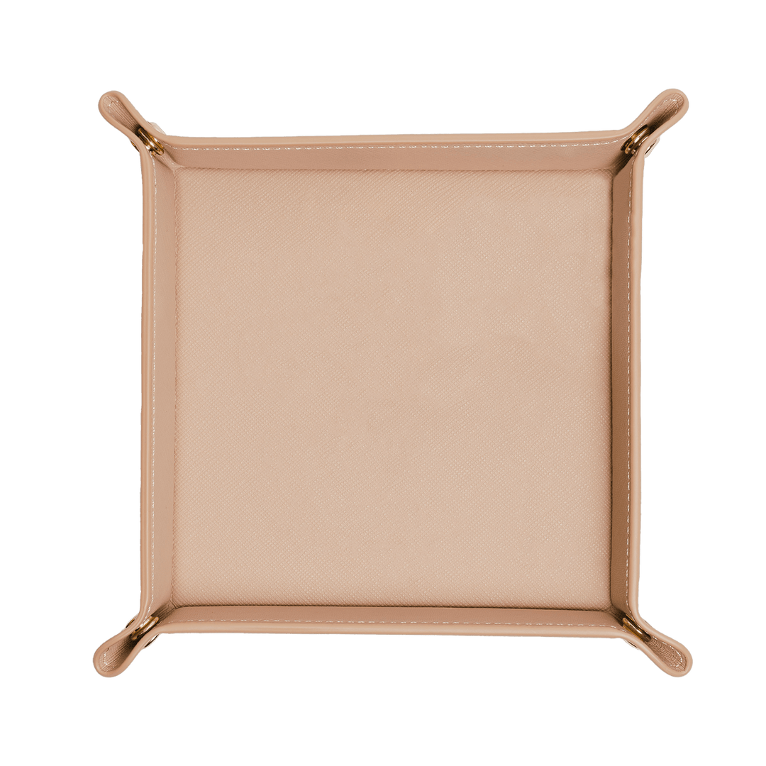 Saffiano Leather Tray - Nude