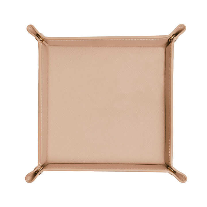 Saffiano Leather Tray - Nude