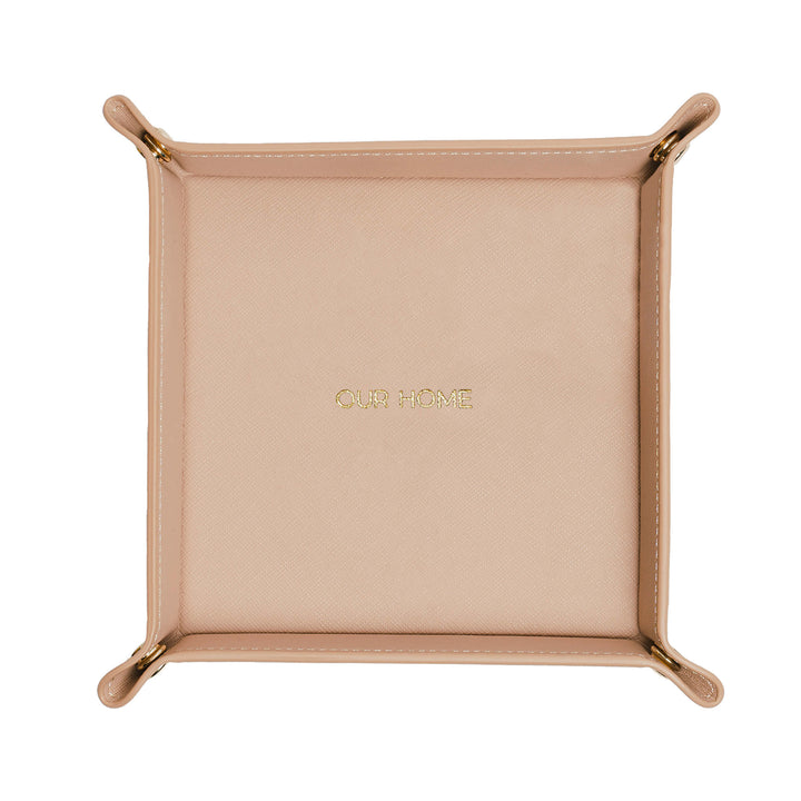 Saffiano Leather Tray - Nude