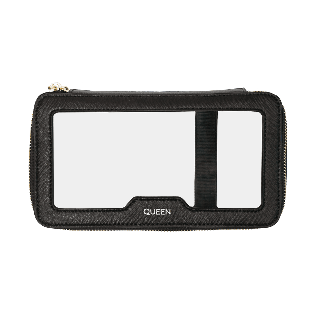 black Saffiano customisable makeup pouch