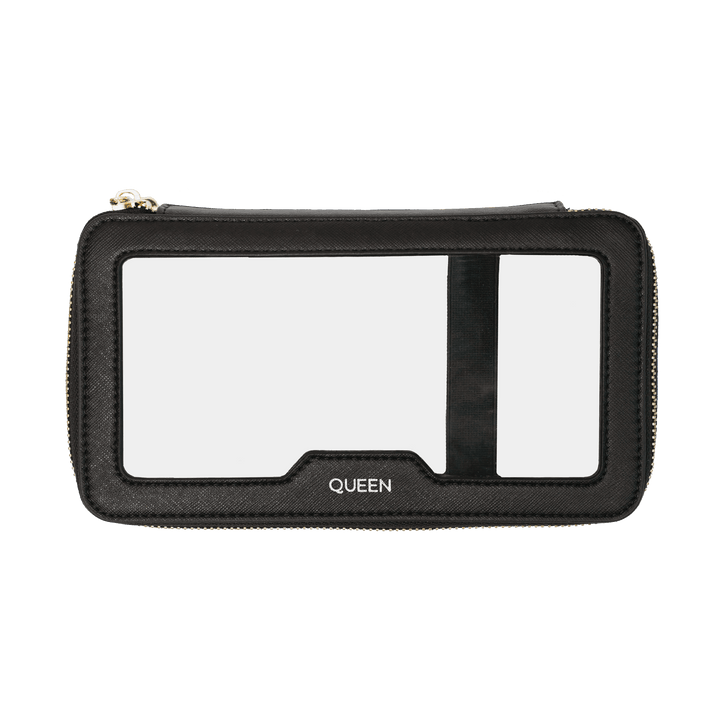black Saffiano customisable makeup pouch