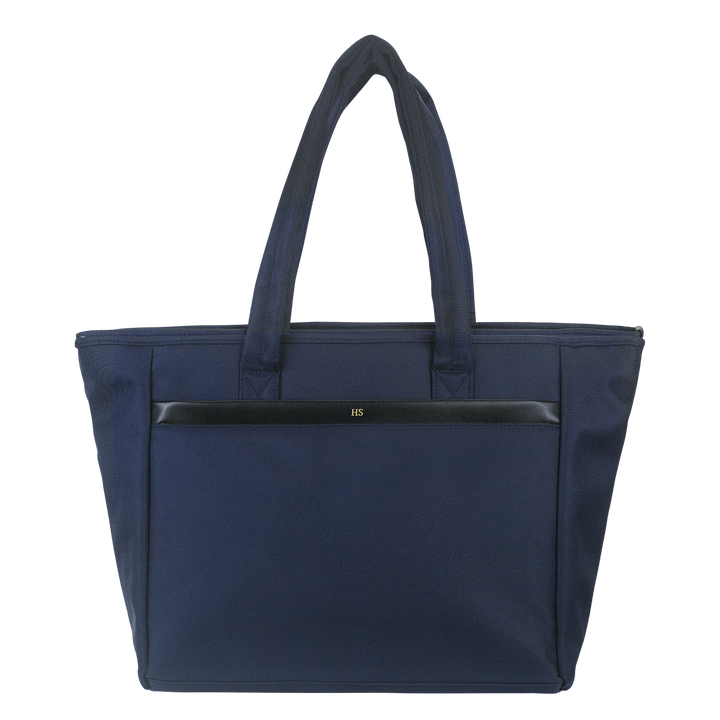 Cloud tote bag in navy and customised with gold text