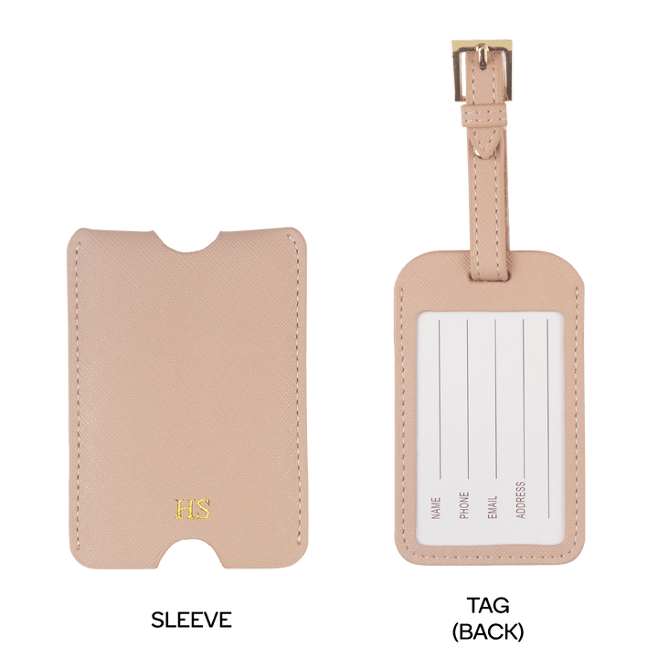 Nude - Saffiano Luggage Tag with Sleeve