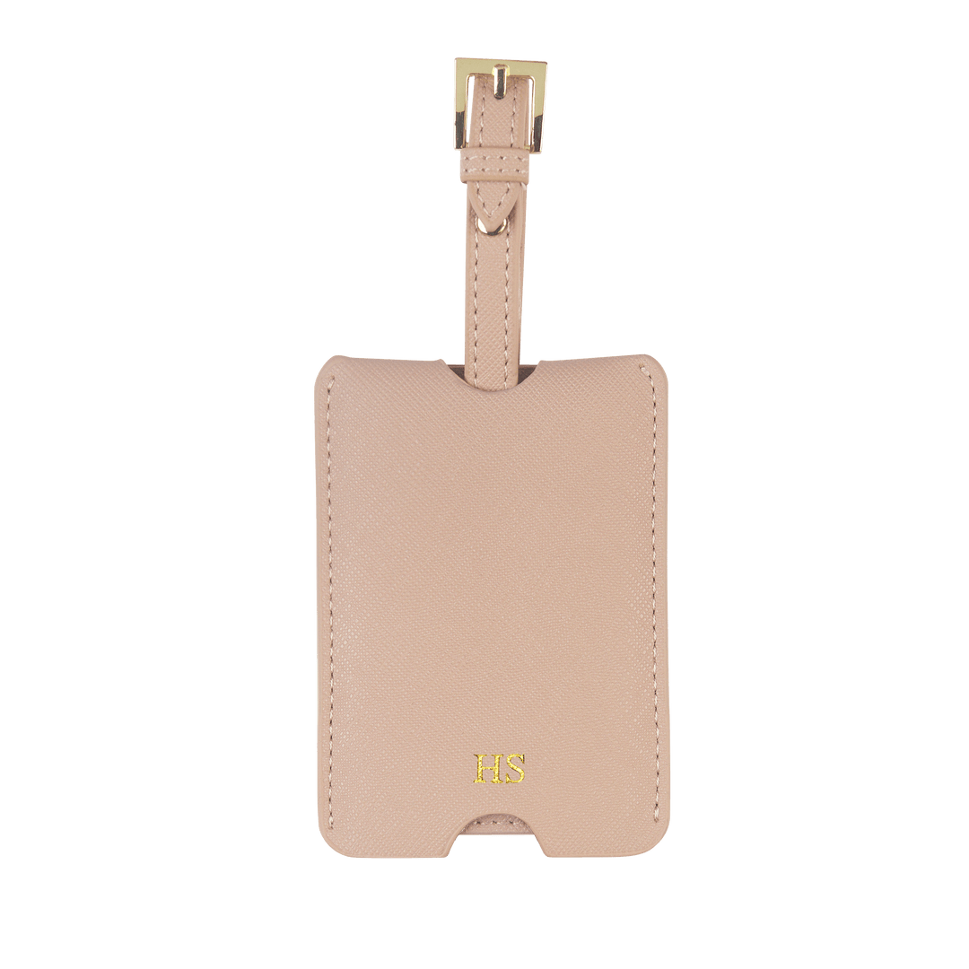 Nude - Saffiano Luggage Tag with Sleeve