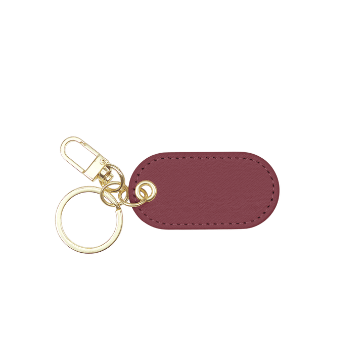 Burgundy - Saffiano Oval Keychain