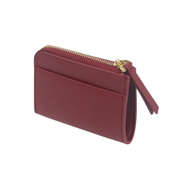 Saffiano Zip Wallet | Burgundy