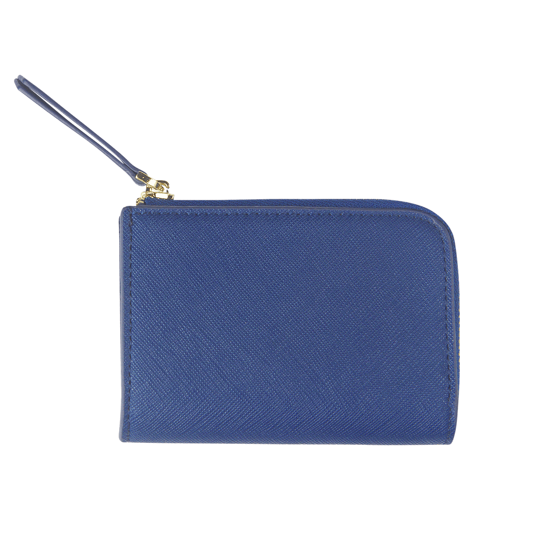 Saffiano Zip Wallet | Navy
