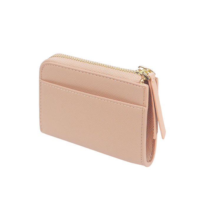 Saffiano Zip Wallet | Nude