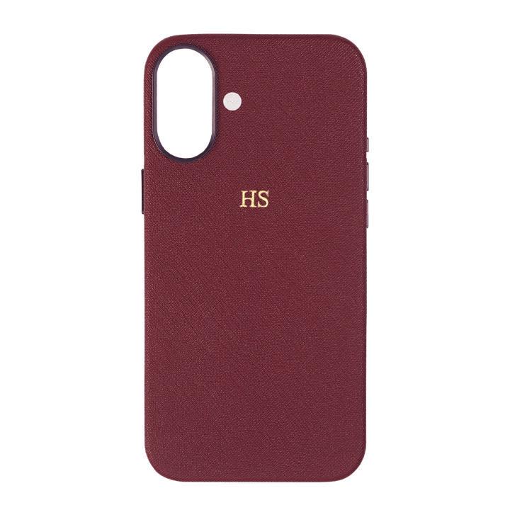 Burgundy - iPhone 17 Series Full Wrap Saffiano Phone Case