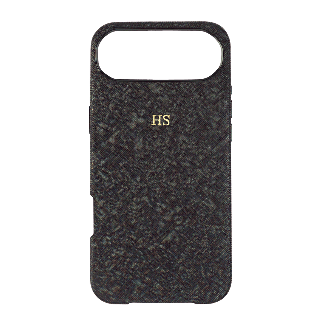 Black - iPhone 17 Series Full Wrap Saffiano Phone Case