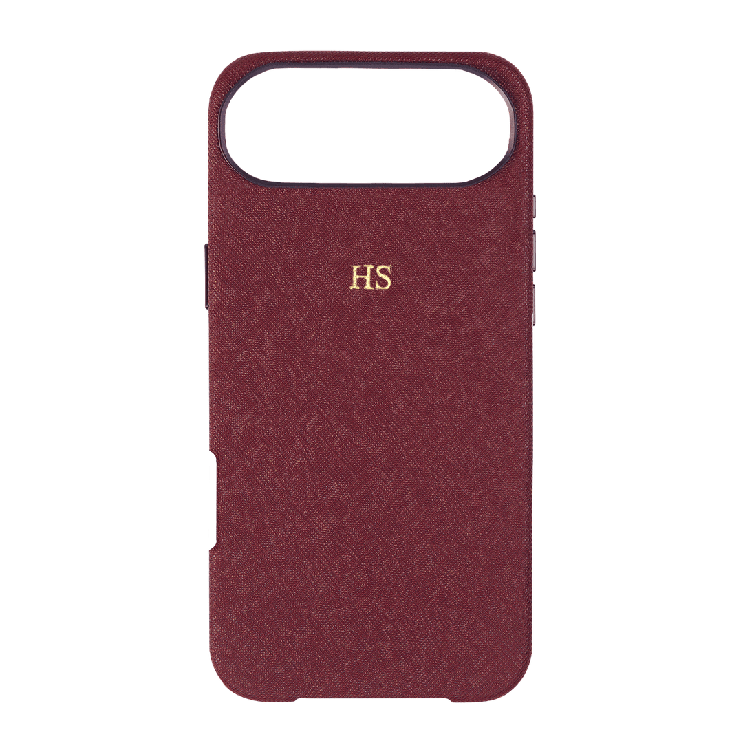 Burgundy - iPhone 17 Series Full Wrap Saffiano Phone Case