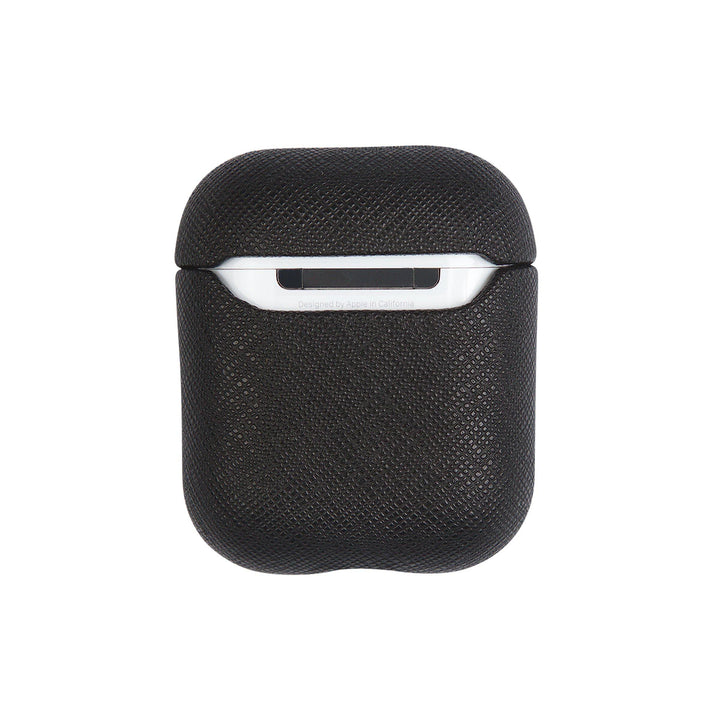 Black - Saffiano AirPods Case Cover [1st/2nd Generation] - THEIMPRINT