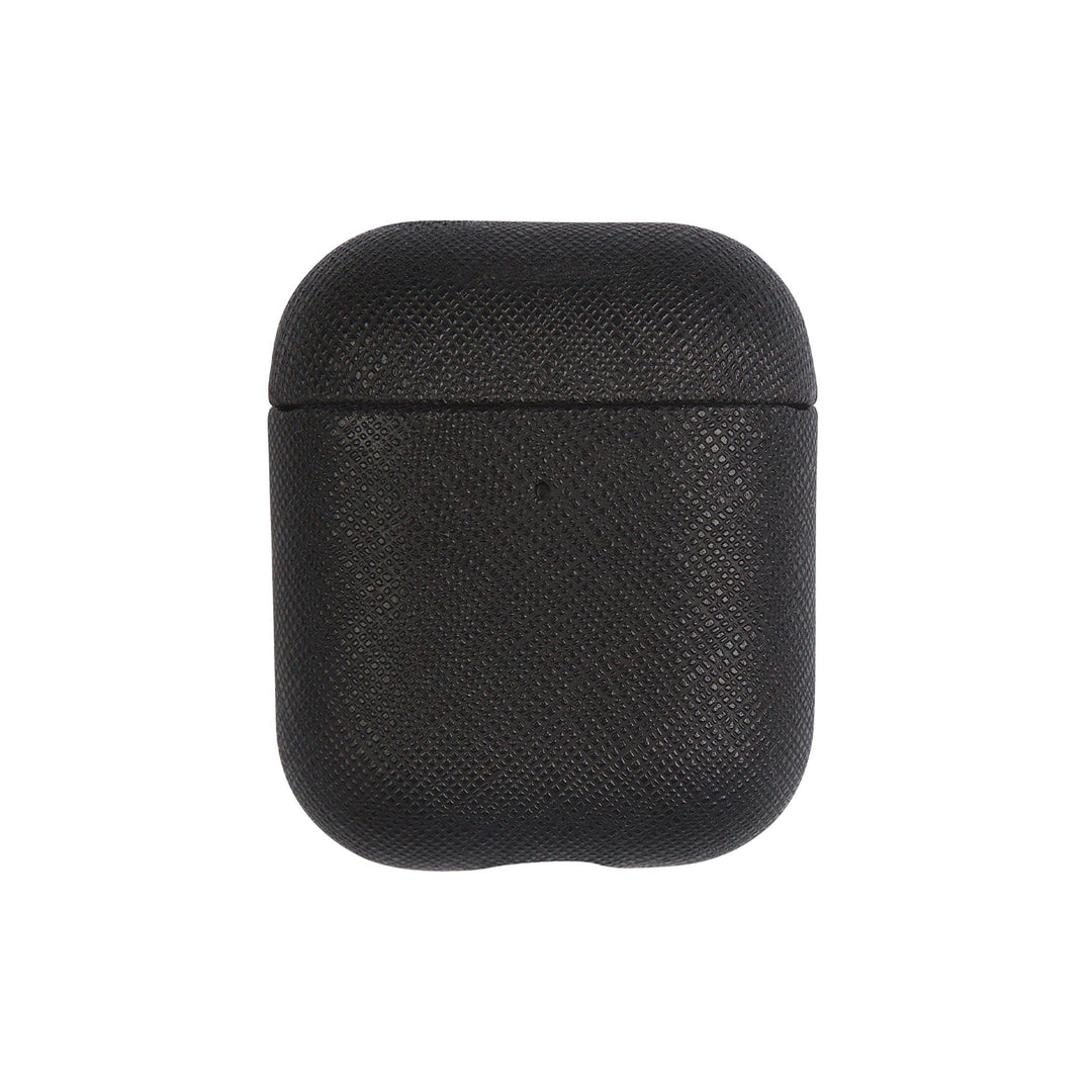 Black - Saffiano AirPods Case Cover [1st/2nd Generation] - THEIMPRINT