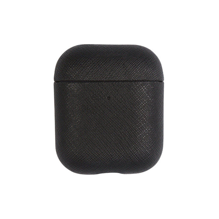 Black - Saffiano AirPods Case Cover [1st/2nd Generation] - THEIMPRINT