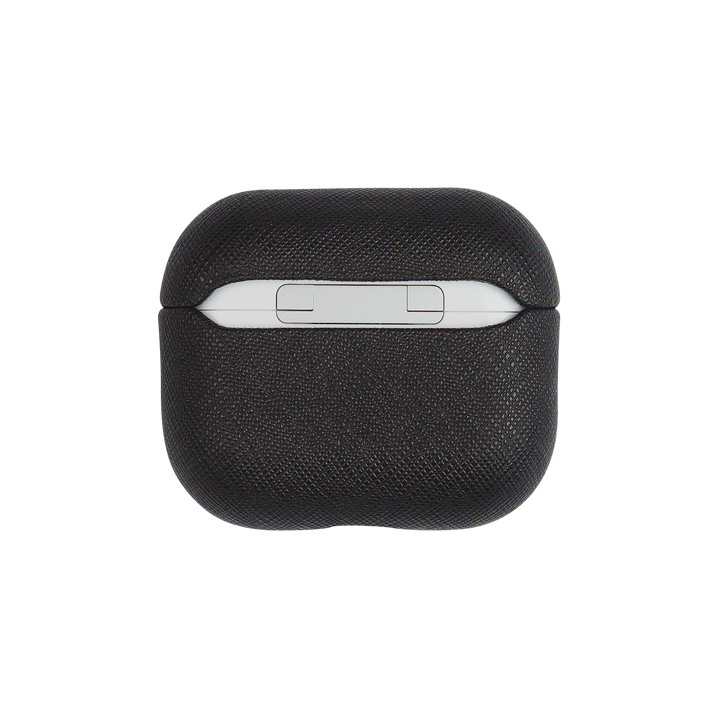 Black - Saffiano AirPods Case Cover [3rd Generation] - THEIMPRINT