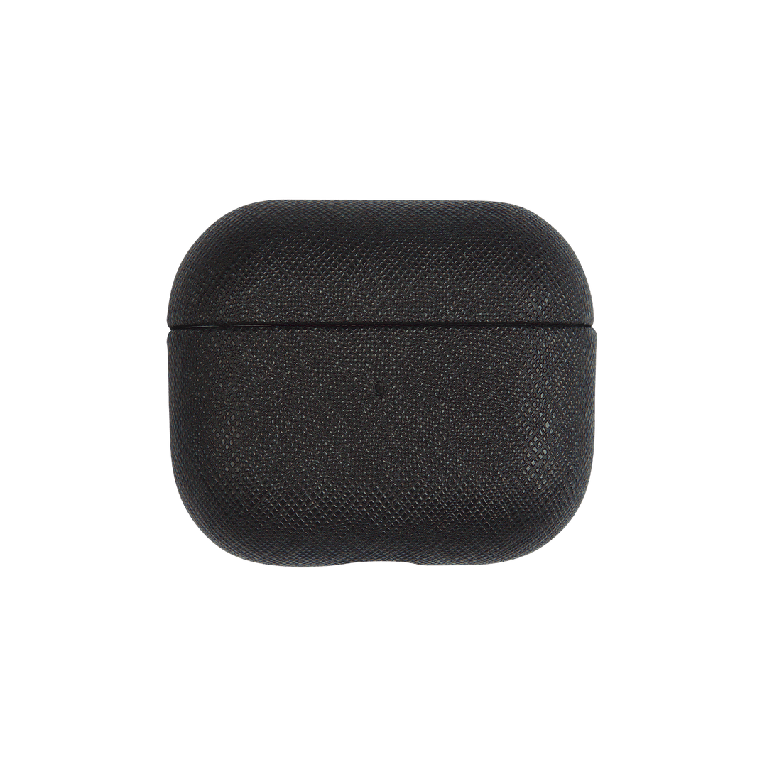 Black - Saffiano AirPods Case Cover [3rd Generation] - THEIMPRINT