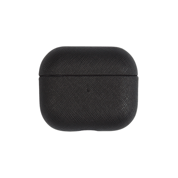 Black - Saffiano AirPods Case Cover [3rd Generation] - THEIMPRINT