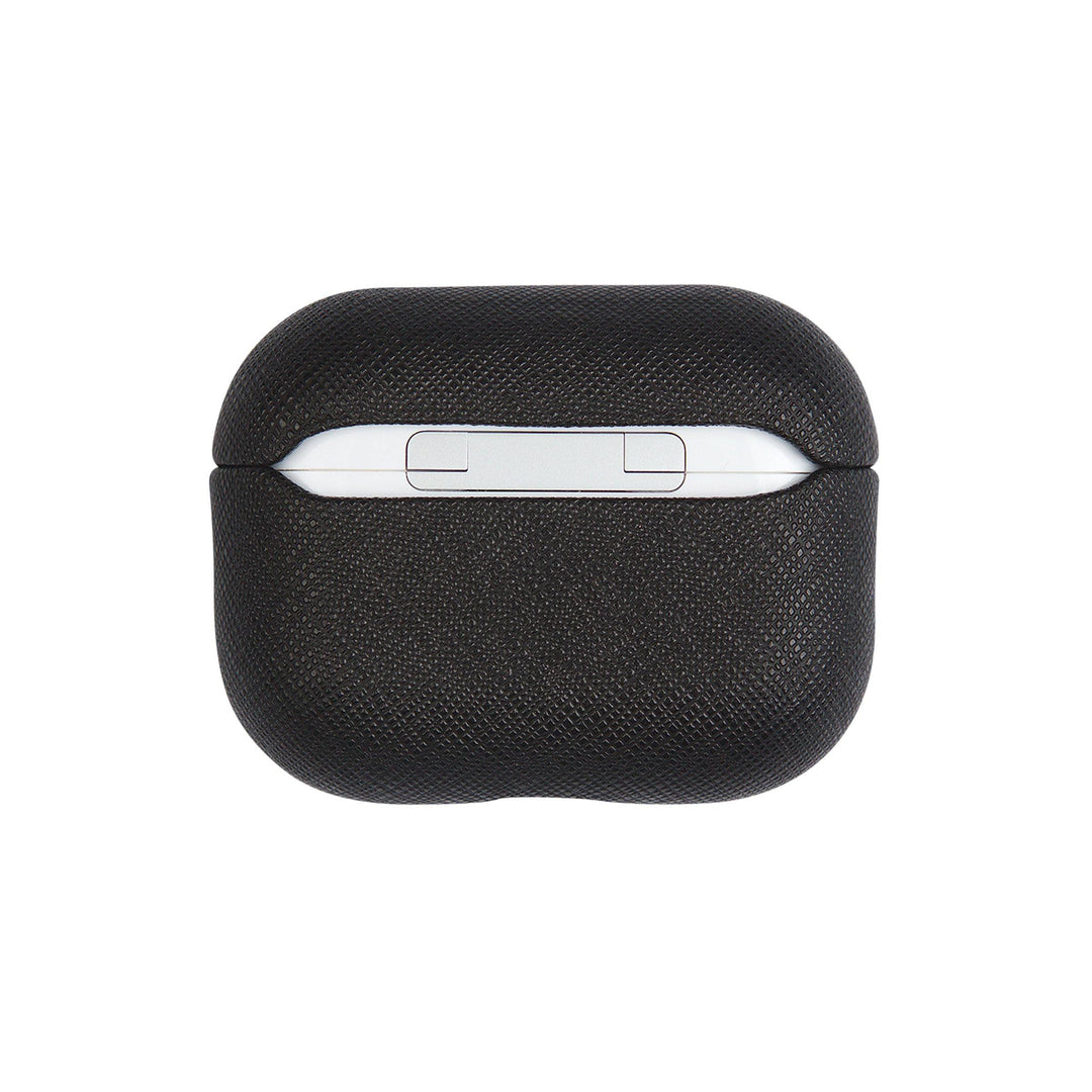 Black - Saffiano AirPods PRO Case Cover [1st Generation] - THEIMPRINT