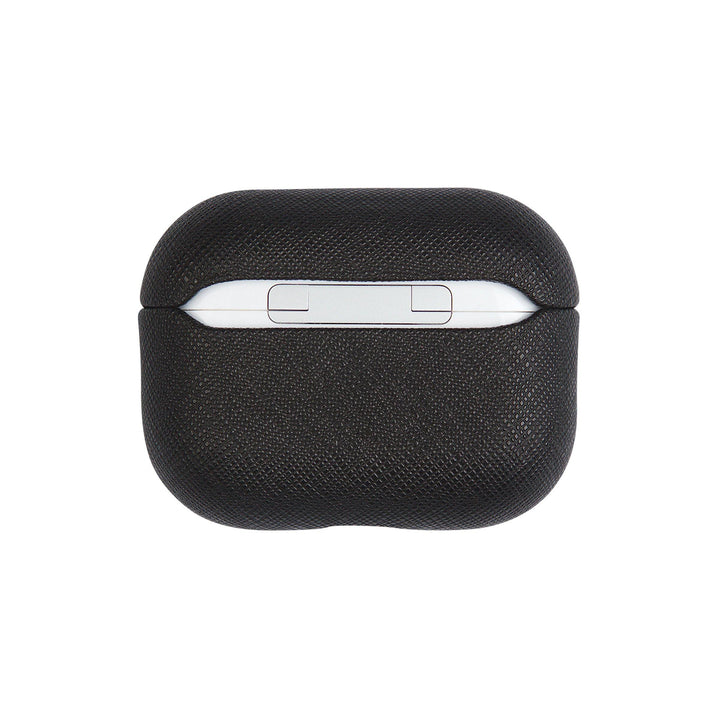 Black - Saffiano AirPods PRO Case Cover [1st Generation] - THEIMPRINT
