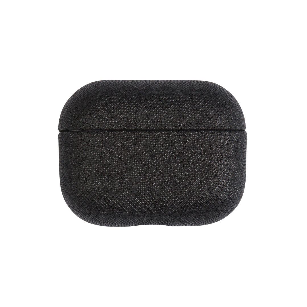 Black - Saffiano AirPods PRO Case Cover [1st Generation] - THEIMPRINT