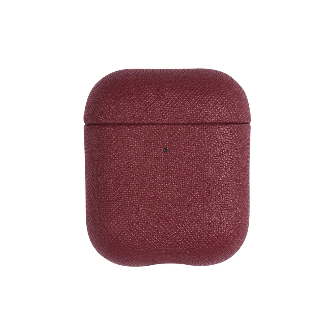 Burgundy - Saffiano AirPods Case Cover [1st/2nd Generation] - THEIMPRINT