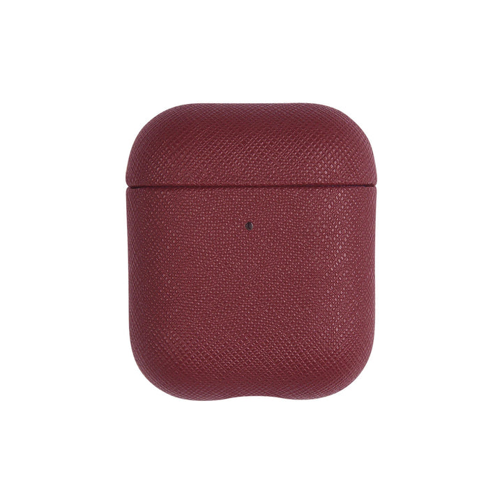 Burgundy - Saffiano AirPods Case Cover [1st/2nd Generation] - THEIMPRINT