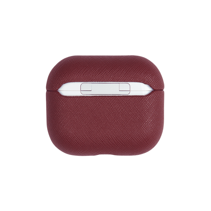 Burgundy - Saffiano AirPods Case Cover [3rd Generation] - THEIMPRINT