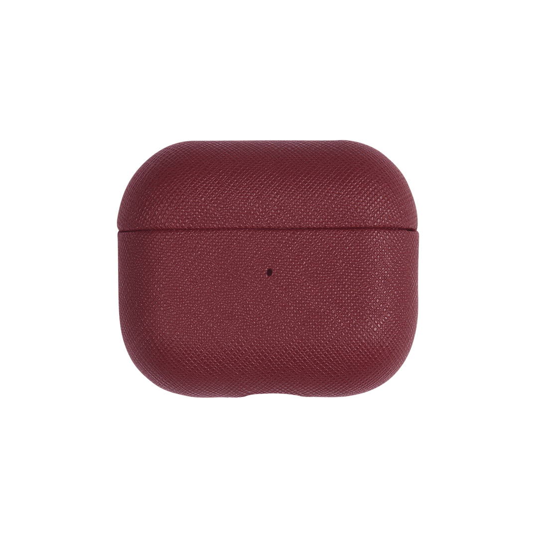 Burgundy - Saffiano AirPods Case Cover [3rd Generation] - THEIMPRINT