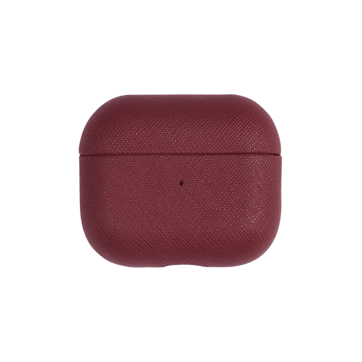Burgundy - Saffiano AirPods Case Cover [3rd Generation] - THEIMPRINT