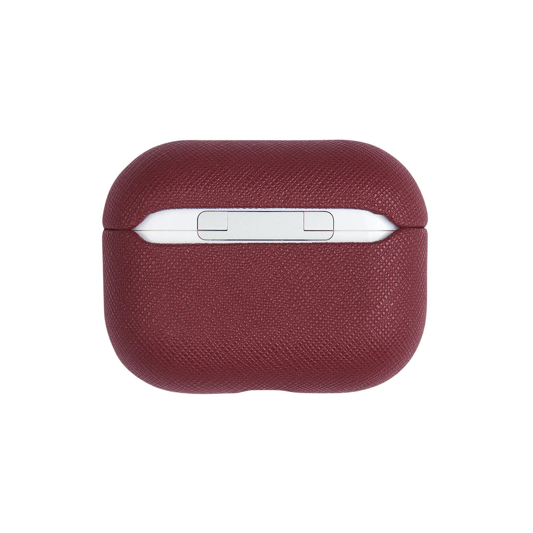 Burgundy - Saffiano AirPods PRO Case Cover [1st Generation] - THEIMPRINT
