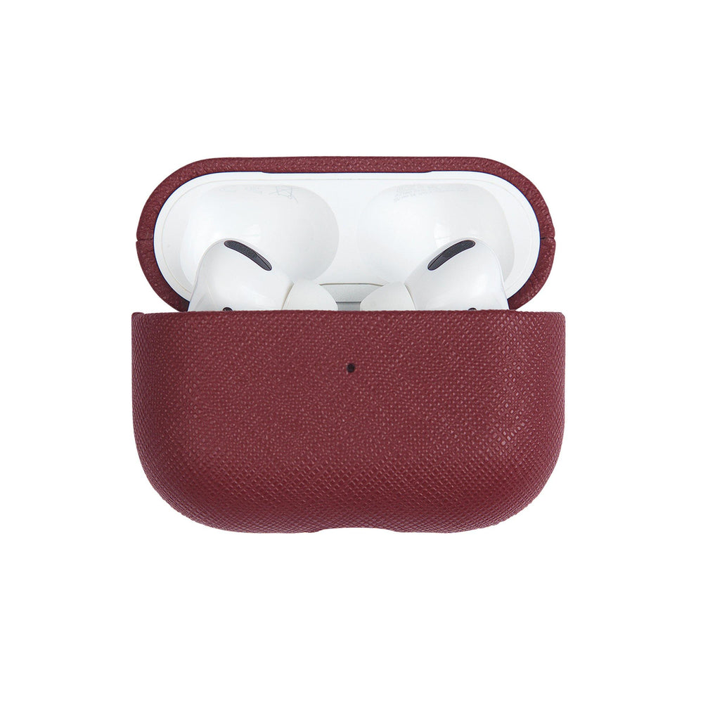 Burgundy - Saffiano AirPods PRO Case Cover [1st Generation] - THEIMPRINT