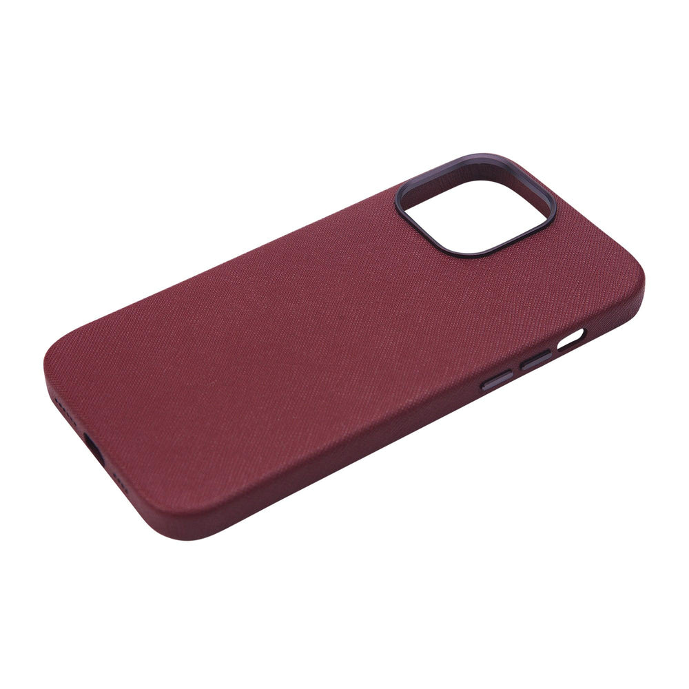 Burgundy - iPhone 13 Series Full Wrap Saffiano Phone Case - THEIMPRINT