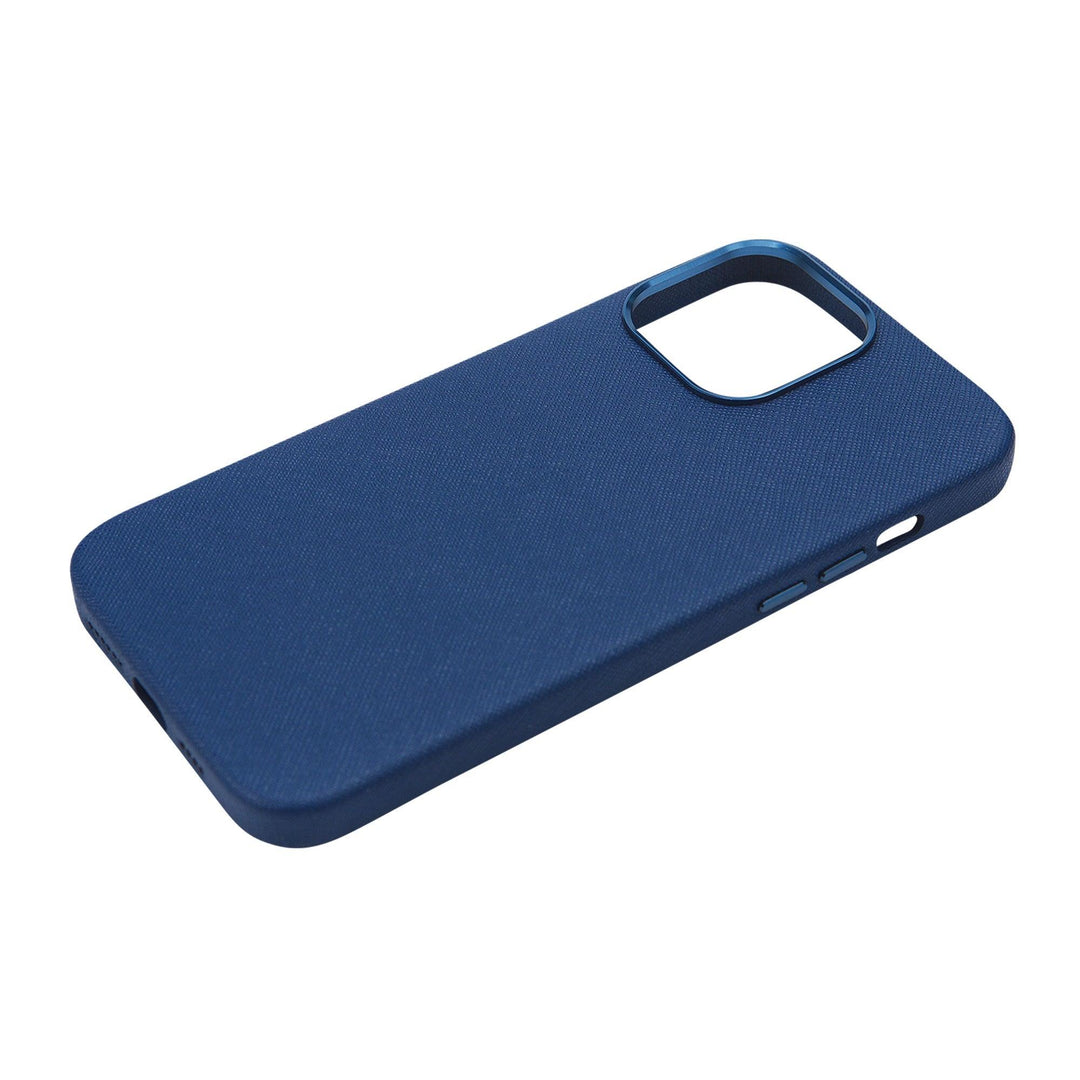 Navy - iPhone 12 Series Full Wrap Saffiano Phone Case - THEIMPRINT